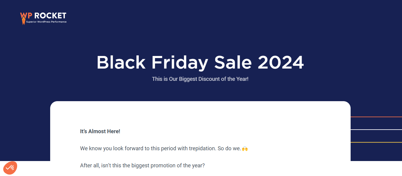 Overview of WP Rocket Black Friday 2024 sale