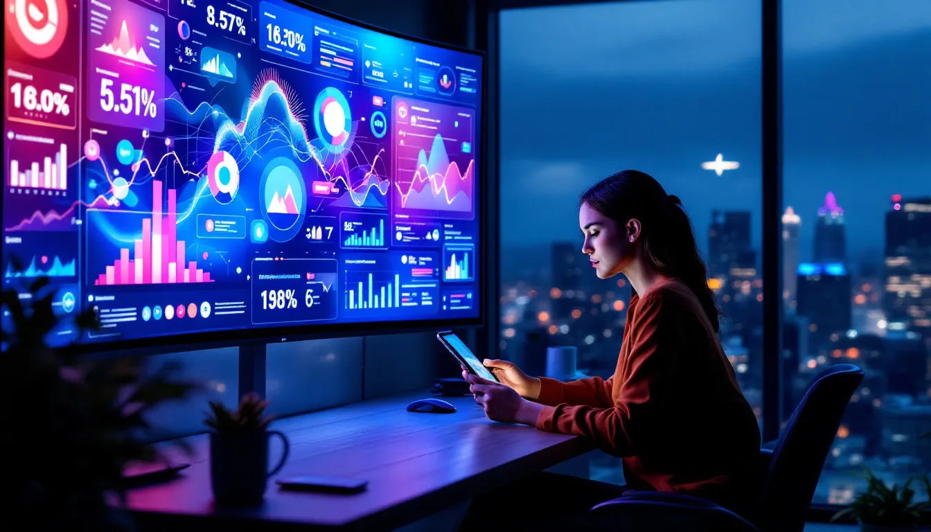 An Instagram social manager analyzing social media metrics.