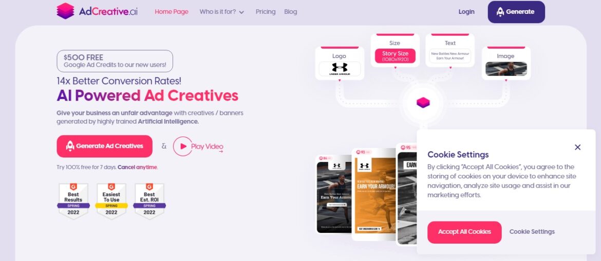 Adcreatives.ai ad powered creatives