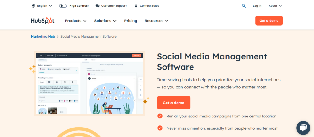 HubSpot Social Media Management Software