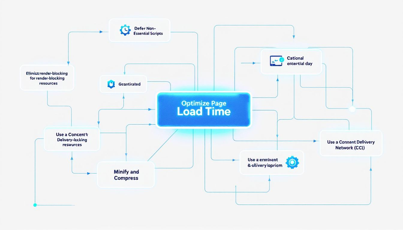 A flowchart illustrating strategies to eliminate render blocking resources in WordPress.