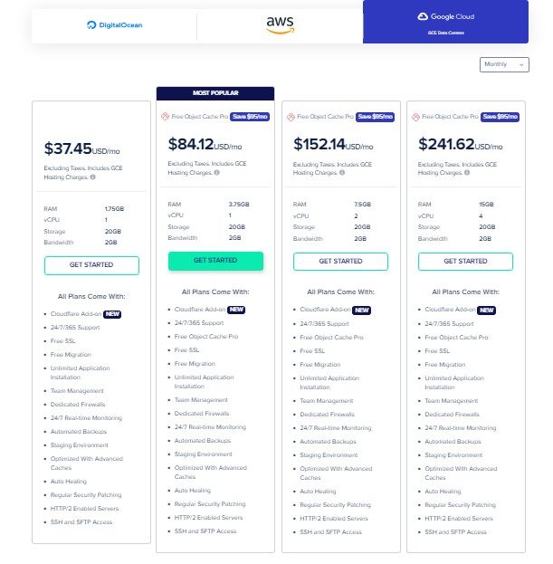 Cloudways pricing Google Cloud Platform_GCP