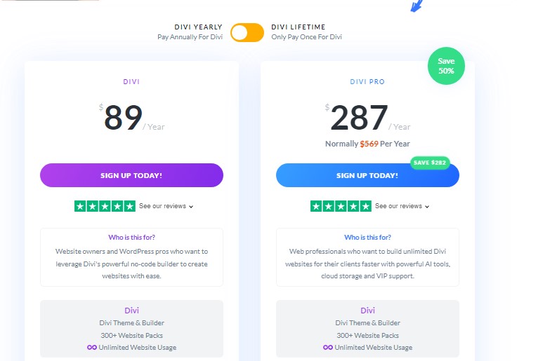 Divi The Ultimate WordPress Page Builder princing