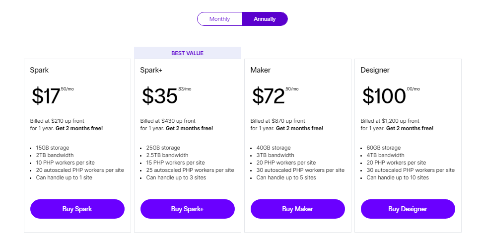 Nexcess managed WordPress hosting pricing