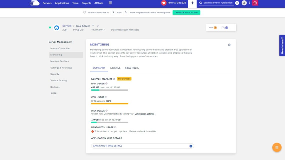 Server management interface