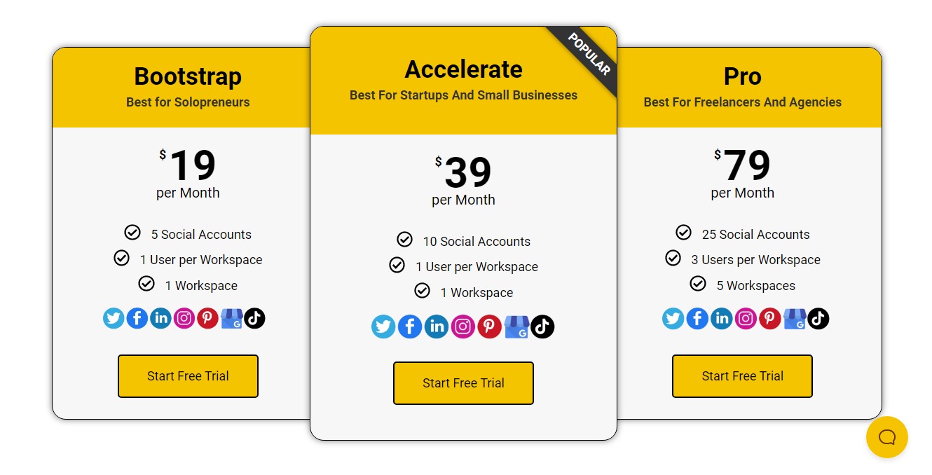 SocialBee pricing standard