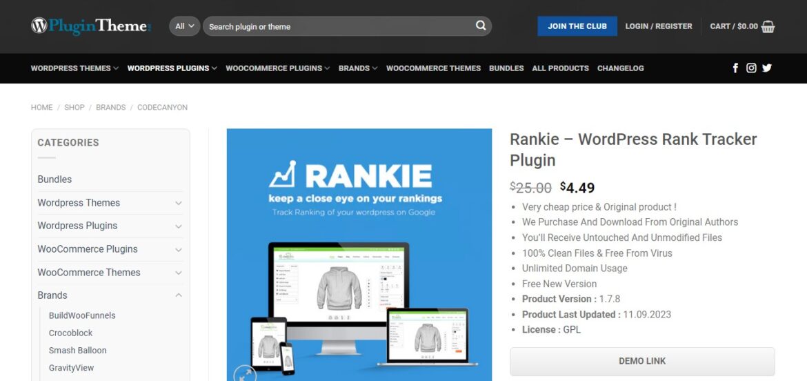 Rankie WordPress Rank Tracker Plugin